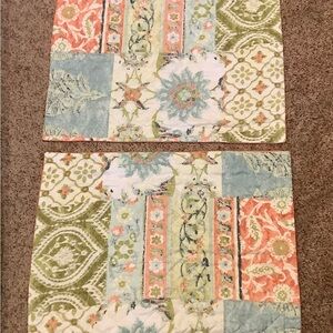 Pillow Shams pair standard quilted soft colors RT 1916 NY NEW